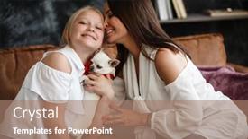  Presentation with anniversary - Theme enhanced with mother-and-daughter-relationship-concept background and a coral colored foreground