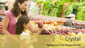  Presentation with daughter - Cool new presentation theme with mother and daughter shopping backdrop and a yellow colored foreground