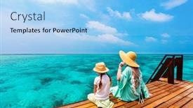  Presentation with dock - Slide set featuring mother-and-daughter-sitting background and a light blue colored foreground