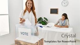  Presentation with voting - Presentation theme with mother-and-daughter-smiling-confident background and a soft green colored foreground