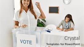  Presentation with vote - Slide deck consisting of mother-and-daughter-smiling-confident background and a lemonade colored foreground