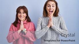  Presentation with forgiveness - Slides having mother-and-daughter-standing-over background and a light blue colored foreground