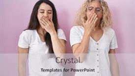  Presentation with sleepiness - Slide deck consisting of mother-and-daughter-standing-together background and a  colored foreground