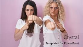  Presentation with violence - Presentation enhanced with mother-and-daughter-standing-together background and a  colored foreground