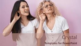  Presentation with hearing - Slides featuring mother-and-daughter-standing-together background and a coral colored foreground