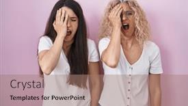  Presentation with face pain - Slide set with mother-and-daughter-standing-together background and a  colored foreground