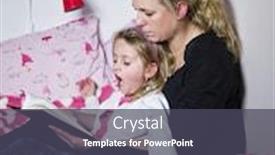  Presentation with storytelling - Beautiful presentation featuring mother and daughter storytelling sitting in the bed backdrop and a dark gray colored foreground