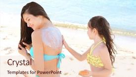  Presentation with labour protection - Slide set consisting of mother and daughter using sun background and a lemonade colored foreground