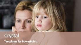  Presentation with mother and doula during labor - Beautiful slide deck featuring mother and daughter watching tv backdrop and a coral colored foreground