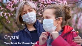  Presentation with allergies - Colorful slide set enhanced with mother-and-daughter backdrop and a navy blue colored foreground