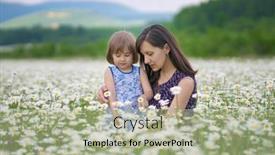  Presentation with love mother - Theme enhanced with mother-and-daughter background and a mint green colored foreground