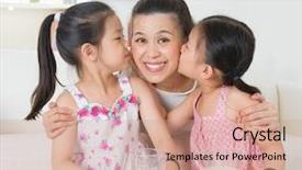  Presentation with parent children - Presentation design having music - small colored loudspeakers for computer background and a white colored foreground