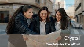  Presentation with city map - PPT layouts with mother-and-daugthers-looking-city background and a gray colored foreground