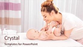  Presentation with mother baby - Audience pleasing presentation theme consisting of mother and her baby backdrop and a lemonade colored foreground
