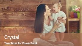  Presentation with mother child - Beautiful presentation theme featuring mother and her child baby backdrop and a coral colored foreground