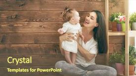  Presentation with family day - Beautiful PPT theme featuring mother and her child baby backdrop and a tawny brown colored foreground