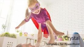  Presentation with mother child - PPT theme featuring mother and her child girl background and a lemonade colored foreground