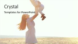  Presentation with dental mother and child - Slide set consisting of mother and her child playing background and a white colored foreground