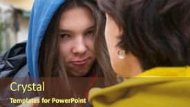  Presentation with fall - Beautiful theme featuring mother-and-her-daughter-girl backdrop and a tawny brown colored foreground