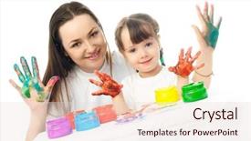  Presentation with daughter - Theme with mother and her daughter painting background and a lemonade colored foreground
