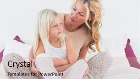  Presentation with mature students sitting at desks - Cool new slide set with mother and her daughter talking backdrop and a  colored foreground