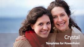  Presentation with daughter mother - Audience pleasing presentation theme consisting of mother and her daughter backdrop and a tawny brown colored foreground