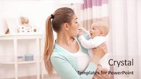  Presentation with mother baby - Theme consisting of mother and her little baby background and a lemonade colored foreground