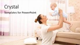  Presentation with mother baby - Audience pleasing slides consisting of mother and her little baby backdrop and a sky blue colored foreground