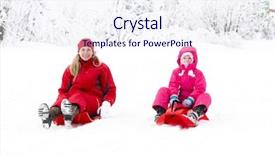  Presentation with purple floral snow - Audience pleasing presentation design consisting of mother and her little daughter backdrop and a  colored foreground