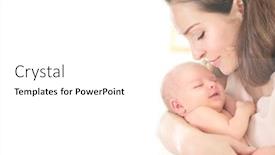  Presentation with love mother - Slide set with mother-and-her-newborn-baby background and a pink colored foreground