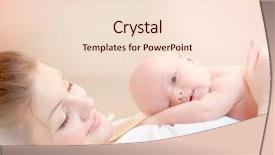  Presentation with happy baby - PPT layouts having filling bottles with sweet drink background and a tawny brown colored foreground