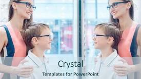  Presentation with testing - Slides enhanced with mother and her son testing background and a sky blue colored foreground