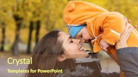  Presentation with love mother - Beautiful slide deck featuring mother and her toddler son playing in the park autumn nature background love and family concept backdrop and a tawny brown colored foreground