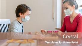  Presentation with mother and nurse during labor - Beautiful theme featuring mother-and-kid-during-coronavirus backdrop and a coral colored foreground
