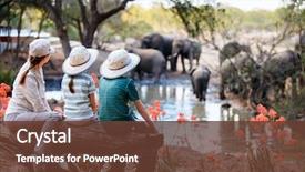  Presentation with family africa - Presentation theme with mother and kids on africa background and a tawny brown colored foreground
