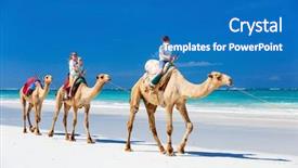  Presentation with white sand - Theme with mother and kids riding camel background and a teal colored foreground