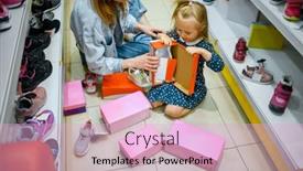  Presentation with baby shoes - Theme having mother-and-little-baby-opens background and a lemonade colored foreground