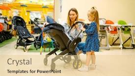  Presentation with mother baby - PPT layouts with mother-and-little-daughter-choosing background and a blonde colored foreground