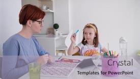  Presentation with artwork - Cool new presentation with mother-and-little-daughter-playing backdrop and a light gray colored foreground