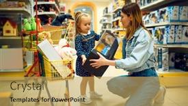  Presentation with mother baby - Slide deck having mother-and-pretty-little-baby background and a yellow colored foreground