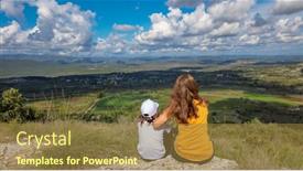  Presentation with france - Slides having mother-and-son-admiring-countryside background and a tawny brown colored foreground