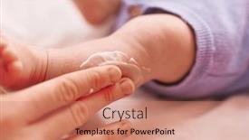  Presentation with skin - PPT theme featuring mother-and-son-applying-skin background and a  colored foreground