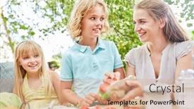  Presentation with forward - Colorful theme enhanced with mother-and-son-are-looking backdrop and a coral colored foreground