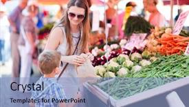  Presentation with peas - Cool new presentation with mother and son buying green backdrop and a light blue colored foreground