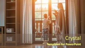  Presentation with home health care - PPT layouts consisting of mother-and-son-celebrate-christmas background and a tawny brown colored foreground