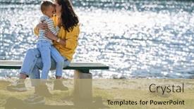  Presentation with outdoor activities - PPT layouts consisting of mother-and-son-create-cherished and a coral colored foreground