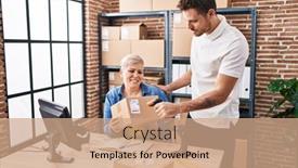  Presentation with scanning - Presentation having mother-and-son-ecommerce-business background and a coral colored foreground