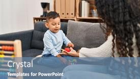  Presentation with educational - PPT layouts with mother-and-son-having-educational background and a seafoam green colored foreground