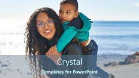  Presentation with indian mother son - PPT theme with mother-and-son-holding background and a ocean colored foreground