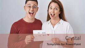  Presentation with mom - Slides featuring mother-and-son-holding background and a coral colored foreground